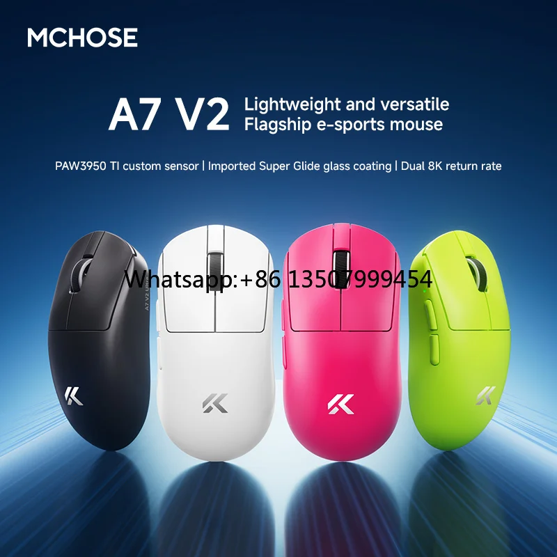 A7V2 Ultra High-end Lightweight Wireless Mouse, Three-mode Connection for Gaming, E-sports and Office, 3950 Mouse
A7V2 Ultra High-end Lightweight Wireless Mouse, Three-mode Connection for Gaming, E-sports and Office, 3950 Mouse