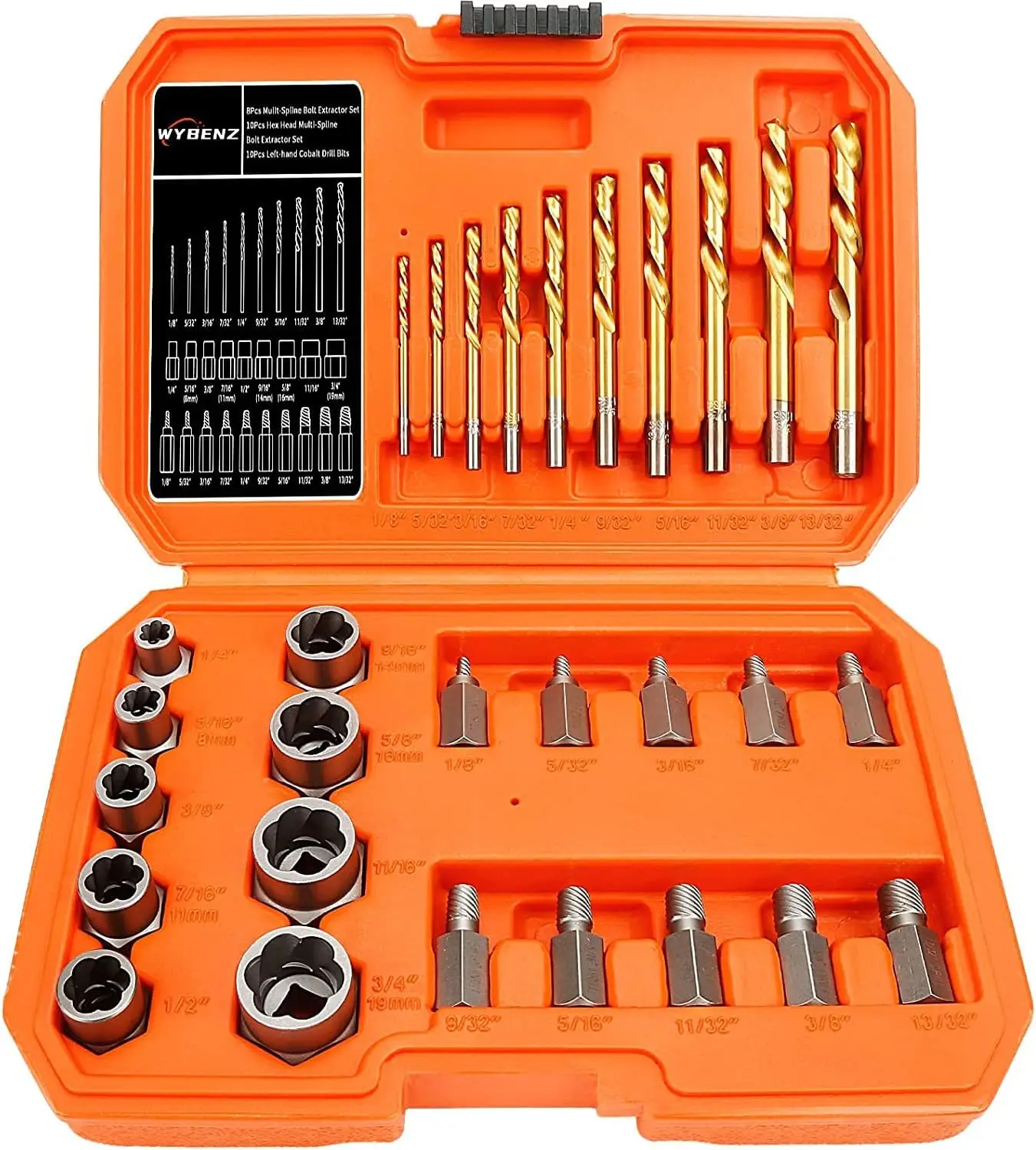 29Pcs Screw & Bolt Extractor Set with Left-Hand Drill Bits, Easy Out Broken Lug Nut Removal for Damaged, Frozen, Rusted Bolts
29Pcs Screw & Bolt Extractor Set with Left-Hand Drill Bits, Easy Out Broken Lug Nut Removal for Damaged, Frozen, Rusted Bolts