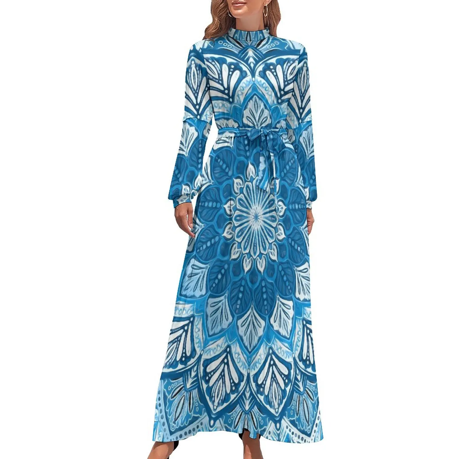 Vintage Boho Floral Dress High Waist Blue Mandala Printed Bohemia Dresses Long-Sleeve Aesthetic Long Maxi Dress Party Clothing
Vintage Boho Floral Dress High Waist Blue Mandala Printed Bohemia Dresses Long-Sleeve Aesthetic Long Maxi Dress Party Clothing