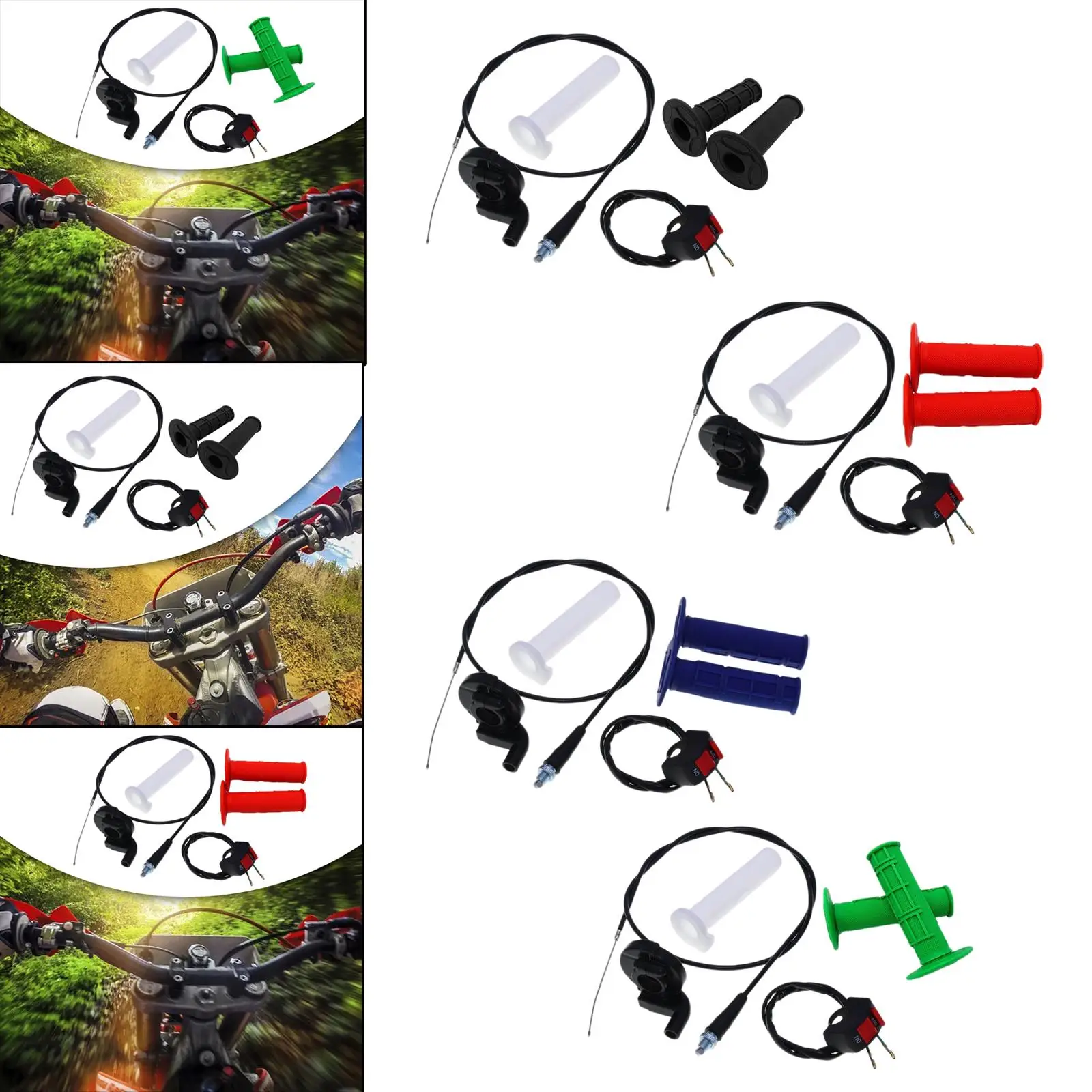 22mm Motorcycle Throttle Accelerator Handle Grips Cable Set for Quad Dirt Bike Mini Bike ATV Replacement Parts 50cc 250cc
22mm Motorcycle Throttle Accelerator Handle Grips Cable Set for Quad Dirt Bike Mini Bike ATV Replacement Parts 50cc 250cc