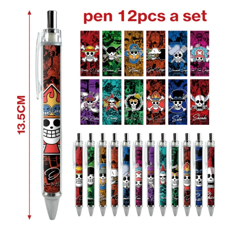 12Pcs Anime One Piece 0.5mm Pens Luffy Zoro Sanji Nami Usopp Robi Gel Pens School Office Stationary Supplies Gifts Kids Toys
12Pcs Anime One Piece 0.5mm Pens Luffy Zoro Sanji Nami Usopp Robi Gel Pens School Office Stationary Supplies Gifts Kids Toys