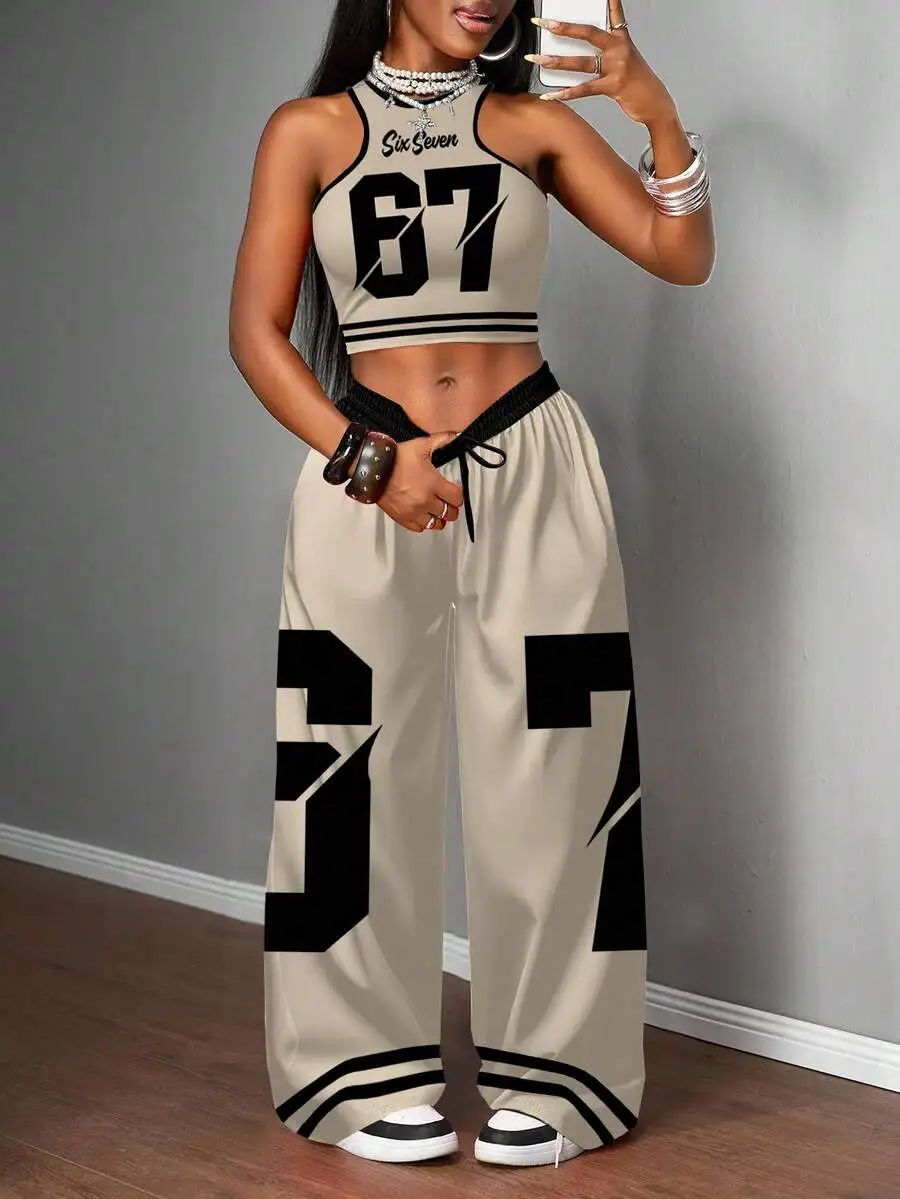 Women Casual Street Style Crop Top And Loose Pants Two Piece Set Y2k Athleisure Outfit
Women Casual Street Style Crop Top And Loose Pants Two Piece Set Y2k Athleisure Outfit