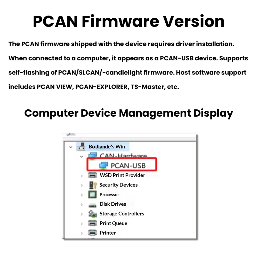 Преобразователь USB в CAN-шину, адаптер для промышленных сетей, версия прошивки PCAN, анализатор для тестирования и разработки связи
Преобразователь USB в CAN-шину, адаптер для промышленных сетей, версия прошивки PCAN, анализатор для тестирования и разработки связи