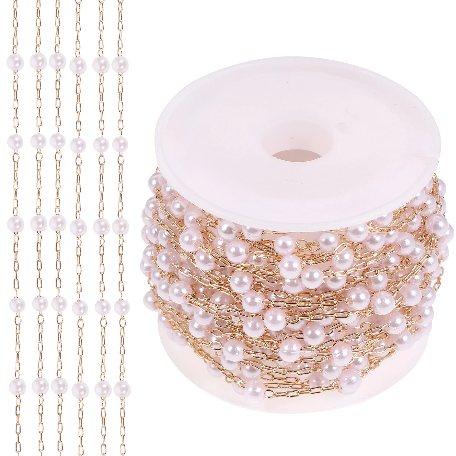 Pearl Chain for Jewelry Making Lightweight DIY Beads Chains Headdress Material Cuttable Copper Necklace Bracelet Accessory
Pearl Chain for Jewelry Making Lightweight DIY Beads Chains Headdress Material Cuttable Copper Necklace Bracelet Accessory