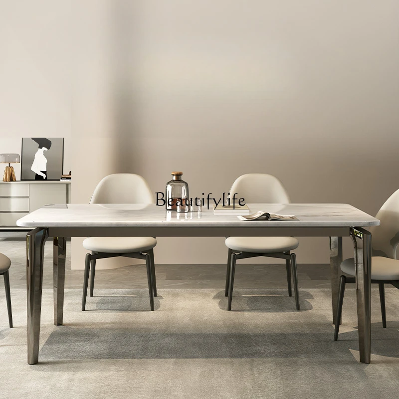 Pure natural luxury stone marble dining table high-end modern simple Italian style
Pure natural luxury stone marble dining table high-end modern simple Italian style