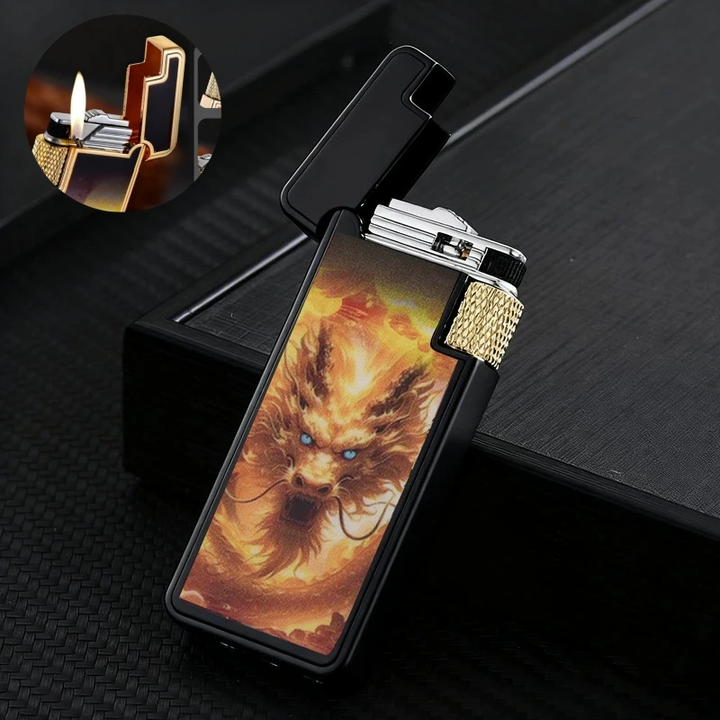 Retro Sideling Flame Lighter Refillable Butane Lighter Side Slip Grinding Wheel Flint Tobacco Lighter Smoking Accessories
Retro Sideling Flame Lighter Refillable Butane Lighter Side Slip Grinding Wheel Flint Tobacco Lighter Smoking Accessories