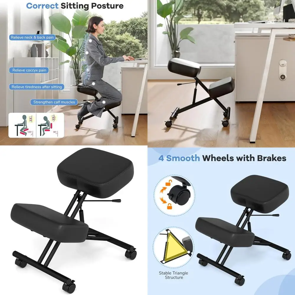 Ergonomic Padded Swivel Office Chair with Adjustable Height, Lockable Wheels, and Comfortable Seat, Black
Ergonomic Padded Swivel Office Chair with Adjustable Height, Lockable Wheels, and Comfortable Seat, Black