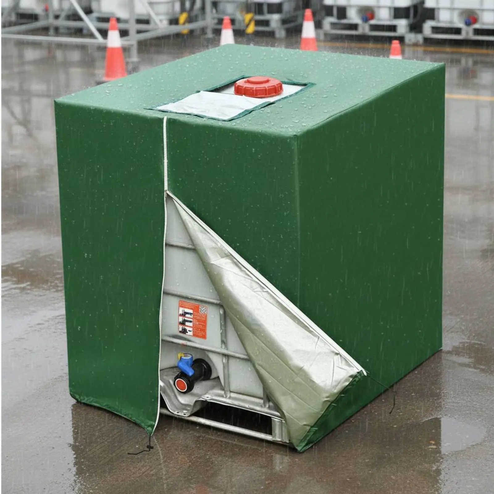 1000L IBC Container Cover 210D Oxford Material Heavy Duty Tote Cover Sun Protection Waterproof for Warehouse, Factory
1000L IBC Container Cover 210D Oxford Material Heavy Duty Tote Cover Sun Protection Waterproof for Warehouse, Factory