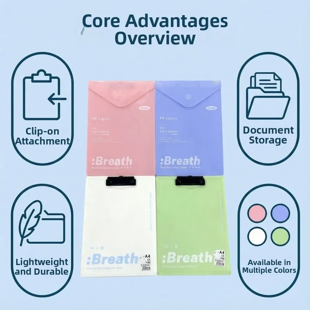 Reusable 2-in-1 A4 Folder Lightweight Waterproof Document Organizer Durable with Clip File Envelope
Reusable 2-in-1 A4 Folder Lightweight Waterproof Document Organizer Durable with Clip File Envelope