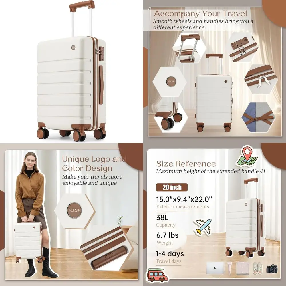 20 Inch Airline Approved Hardside Spinner Carry-On Suitcase with TSA Lock (White)
20 Inch Airline Approved Hardside Spinner Carry-On Suitcase with TSA Lock (White)