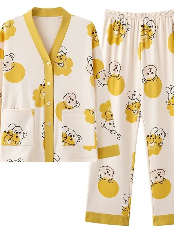 Женский хлопковый пижамный комплект из модала Long Sve, тонкий повседневный комплект домашней одежды большого размера с героями мультфильмов, удобный свободный крой, V-Ne...
Женский хлопковый пижамный комплект из модала Long Sve, тонкий повседневный комплект домашней одежды большого размера с героями мультфильмов, удобный свободный крой, V-Ne...