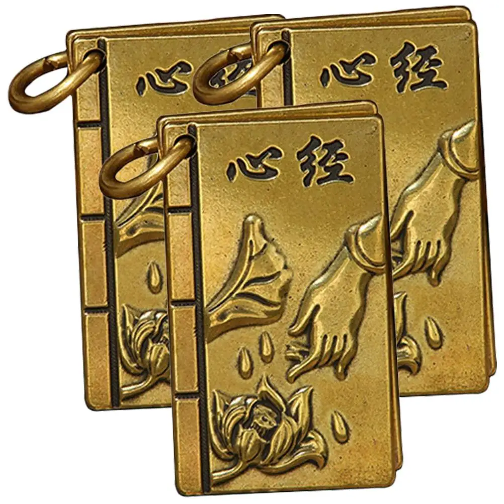 3 Pcs Heart Sutra Pendant Copper Keychain Ornaments Traditional Chinese Jewelry Small Size Design Practical Functions
3 Pcs Heart Sutra Pendant Copper Keychain Ornaments Traditional Chinese Jewelry Small Size Design Practical Functions