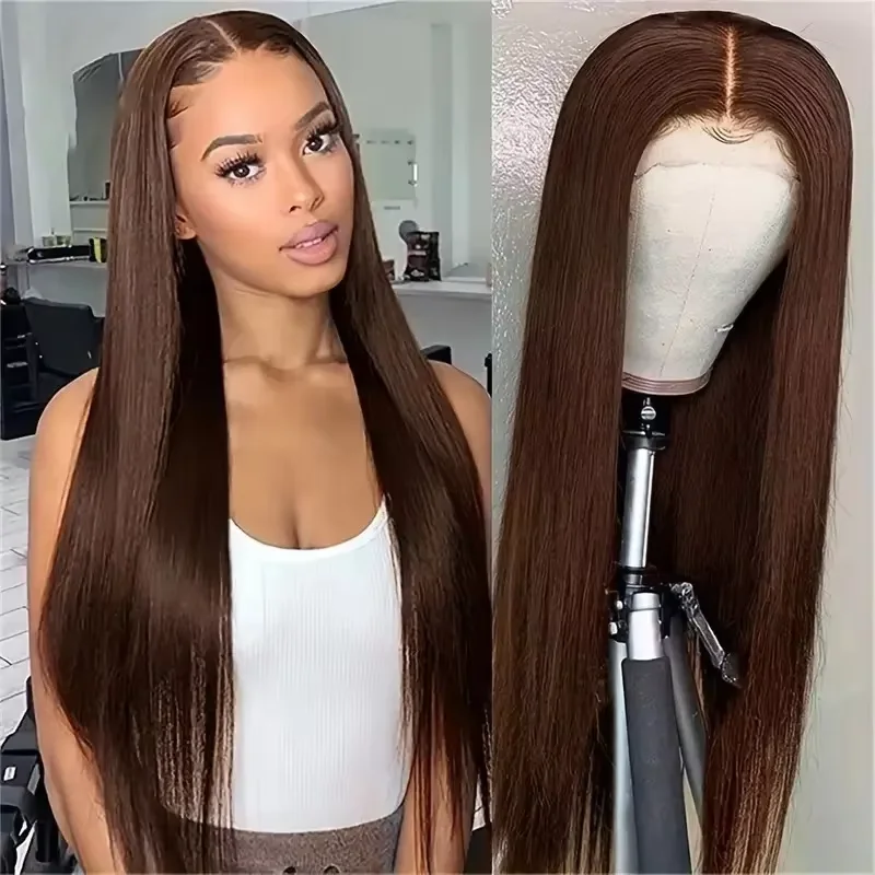 220% Density Chocolate Brown 13x4 13×6 Full Frontal Lace Pre plucked Straight Frontal Wigs HD Transparent Lace Human Hair Wigs 
220% Density Chocolate Brown 13x4 13×6 Full Frontal Lace Pre plucked Straight Frontal Wigs HD Transparent Lace Human Hair Wigs