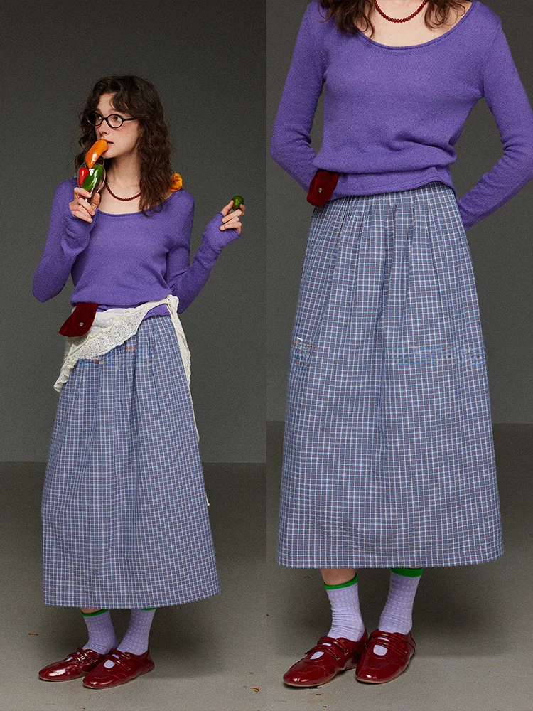 Retro High Waist Plaid Loose Women's Midi Skirt Spring Season Versatile Casual A-Line Slimming Umbrella Skirt City Commute
Retro High Waist Plaid Loose Women's Midi Skirt Spring Season Versatile Casual A-Line Slimming Umbrella Skirt City Commute