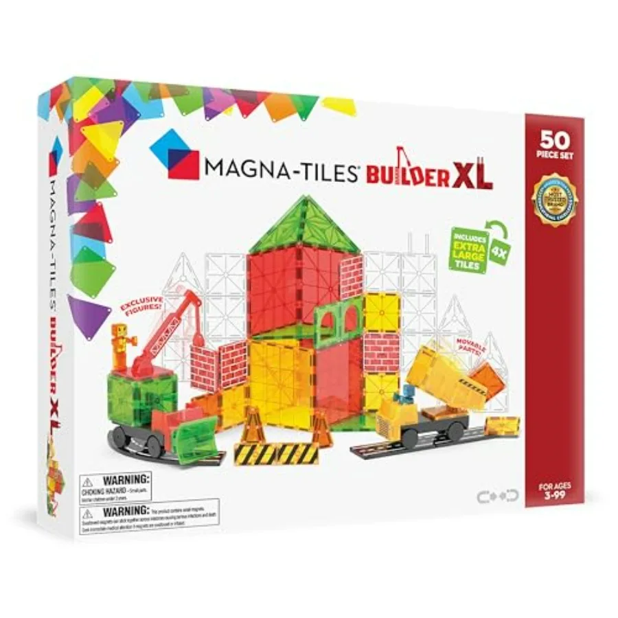 Builder XL 50-Piece Magnetic Construction Set for Magnetic Building Blocks with Strong Magnetism Durable Plastic in Bright Colo
Builder XL 50-Piece Magnetic Construction Set for Magnetic Building Blocks with Strong Magnetism Durable Plastic in Bright Colo