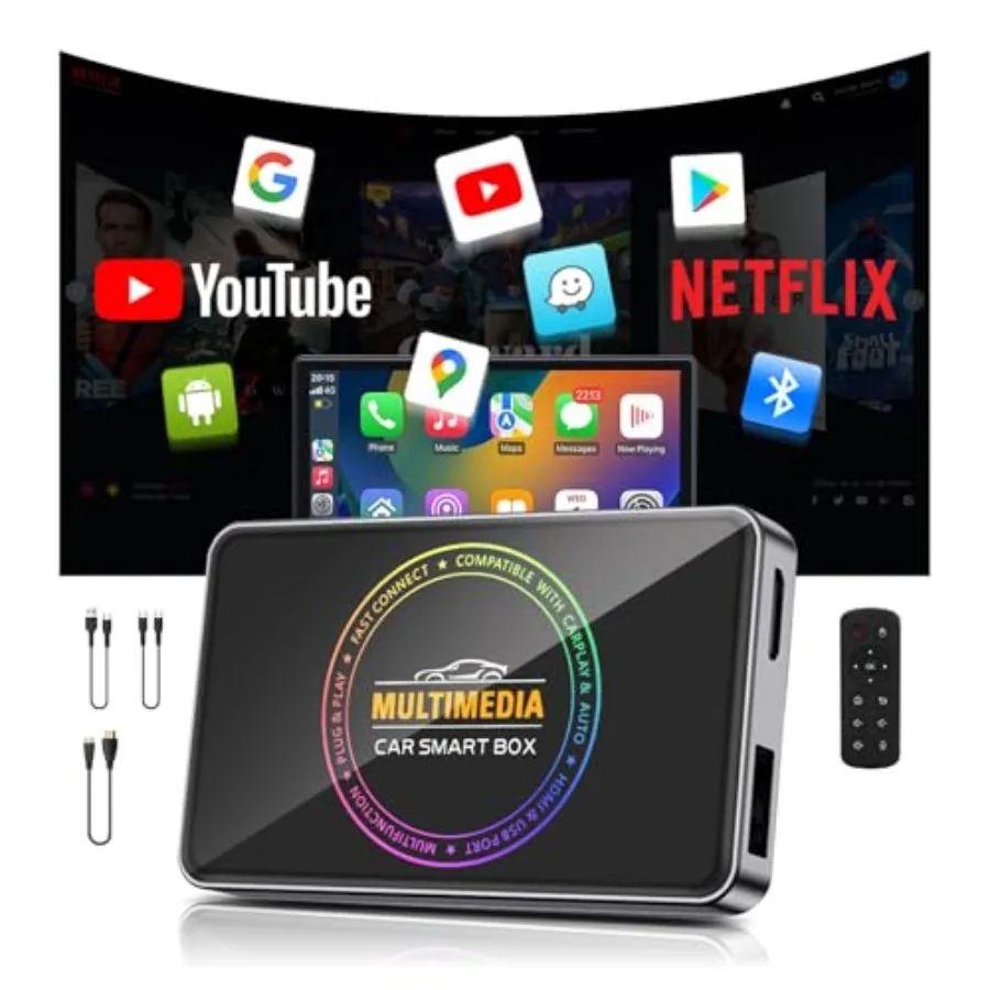 4-in-1 AI Box CarPlay 2026 Wireless CarPlay Adapter for OEM Wired CarPlay/Android Auto Cars ABS Plastic Black 4K HDMI Out to TV
4-in-1 AI Box CarPlay 2026 Wireless CarPlay Adapter for OEM Wired CarPlay/Android Auto Cars ABS Plastic Black 4K HDMI Out to TV