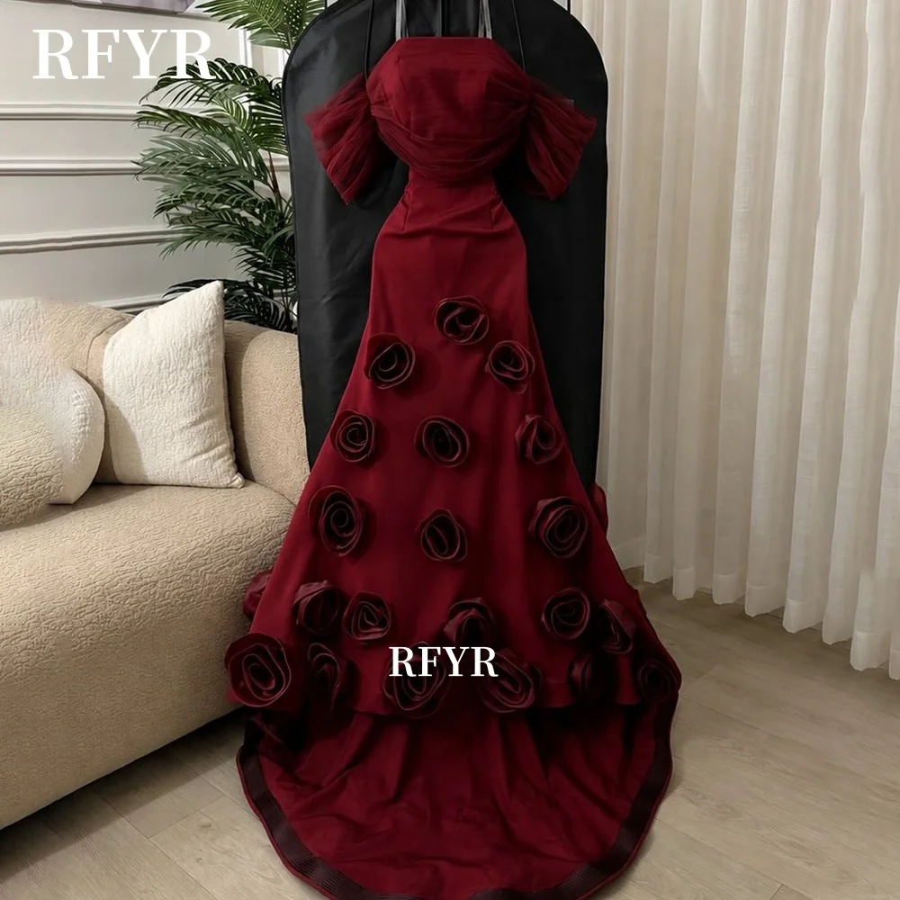 RFYR Burgundy Mermaid Prom Dress with 3D Flowers Evening Dress Off Shoulder Party Dresses Strapless vestidos Customized
RFYR Burgundy Mermaid Prom Dress with 3D Flowers Evening Dress Off Shoulder Party Dresses Strapless vestidos Customized