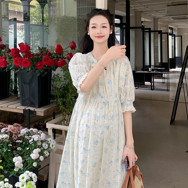 Summer Floral Embroidery Long Loose Chinese Style Fashion Pregnant Women's Dress Puff Sleeve High Waist Maternity Floral Dresses
Summer Floral Embroidery Long Loose Chinese Style Fashion Pregnant Women's Dress Puff Sleeve High Waist Maternity Floral Dresses