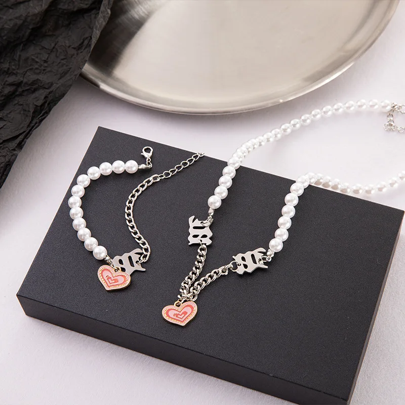 Fresh And Sweet Love Imitation Pearl Chain Necklace Female Sweetheart Baby Bracelet Sweet Cool Style Jewelry Set Wholesale
Fresh And Sweet Love Imitation Pearl Chain Necklace Female Sweetheart Baby Bracelet Sweet Cool Style Jewelry Set Wholesale
