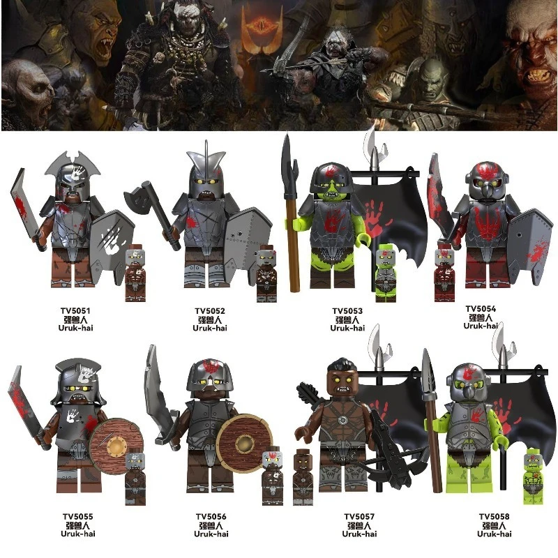 TV6407 film and television series ring strong orcs army assembly building block doll toy bag birthday doll
TV6407 film and television series ring strong orcs army assembly building block doll toy bag birthday doll