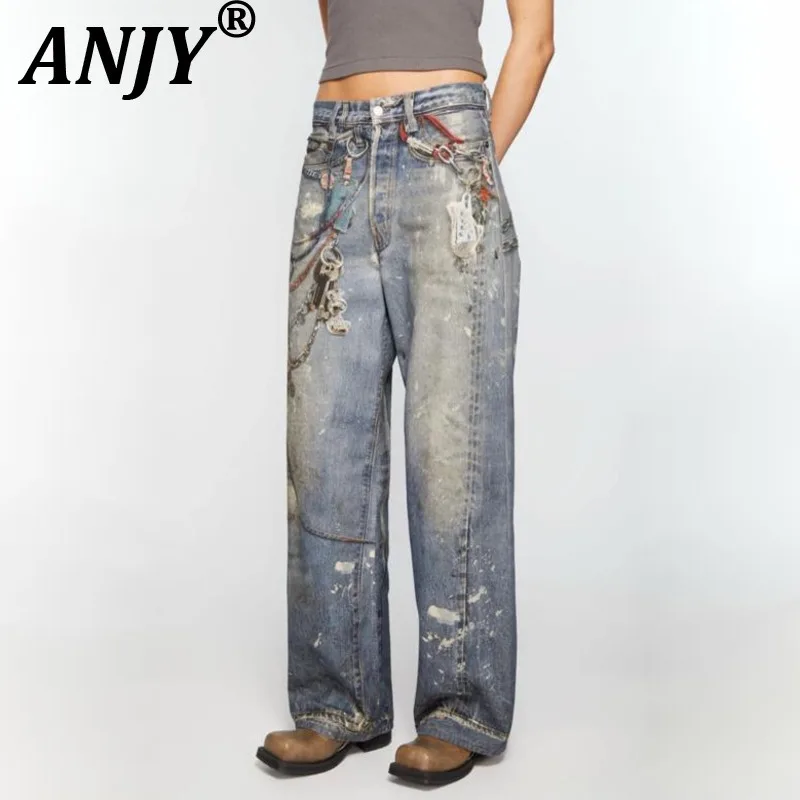 ANJY Spring New Women Tide Punk Style 3D Printed Graffiti Wide-leg Mid-waist Slim Denim Pants Straight-leg Casual Jeans A20191
ANJY Spring New Women Tide Punk Style 3D Printed Graffiti Wide-leg Mid-waist Slim Denim Pants Straight-leg Casual Jeans A20191