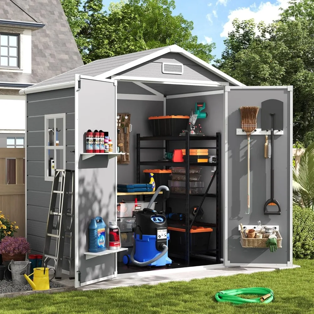 Outdoor Storage Shed with Floor, 6x4.5 FT Lockable Plastic Tool Shed with Ventilation, Waterproof Resin Garden, Customized
Outdoor Storage Shed with Floor, 6x4.5 FT Lockable Plastic Tool Shed with Ventilation, Waterproof Resin Garden, Customized