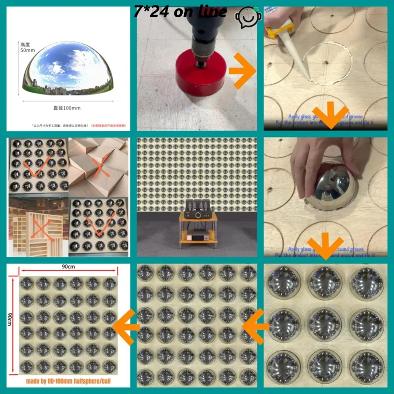 99A 10PCS DIY Steel Half Round Halfsphere Mirror Diffusion Reflection Soundproofing Insulation Diffuser Good Effect Cheap Making
99A 10PCS DIY Steel Half Round Halfsphere Mirror Diffusion Reflection Soundproofing Insulation Diffuser Good Effect Cheap Making