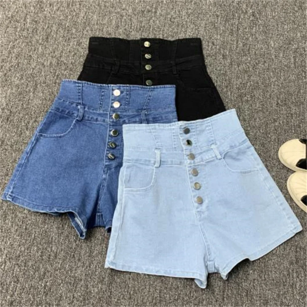 Single-breasted denim shorts women's summer new high-waisted slim A-line elastic casual pants
Single-breasted denim shorts women's summer new high-waisted slim A-line elastic casual pants