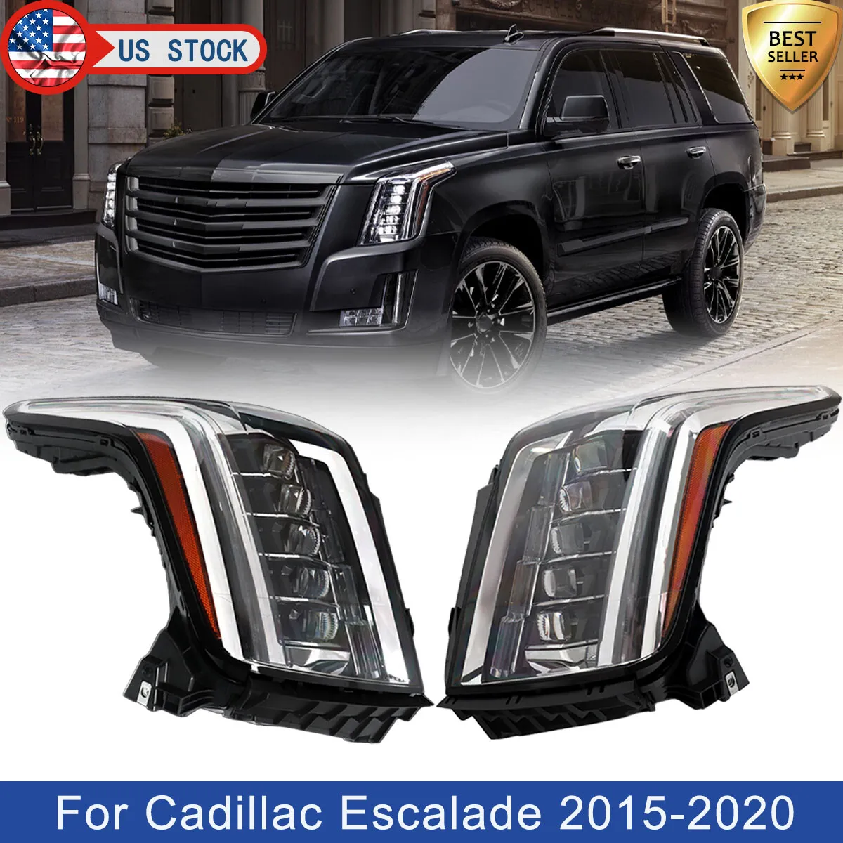 For Cadillac Escalade Front Headlight Sport 4-Door 2015 2016 2017 2018 2019 2020 Left Right Black Housing Headlamp LED DRL
For Cadillac Escalade Front Headlight Sport 4-Door 2015 2016 2017 2018 2019 2020 Left Right Black Housing Headlamp LED DRL