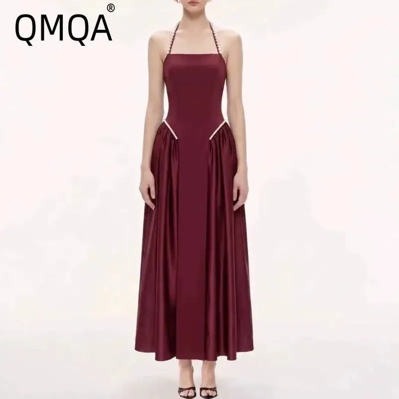 QMQA Fashion Women's Red Halter Neck Dress Spliced Beaded Elegant Waist-cinching Strapless Long Dresses 2026 Summer New QM1311
QMQA Fashion Women's Red Halter Neck Dress Spliced Beaded Elegant Waist-cinching Strapless Long Dresses 2026 Summer New QM1311