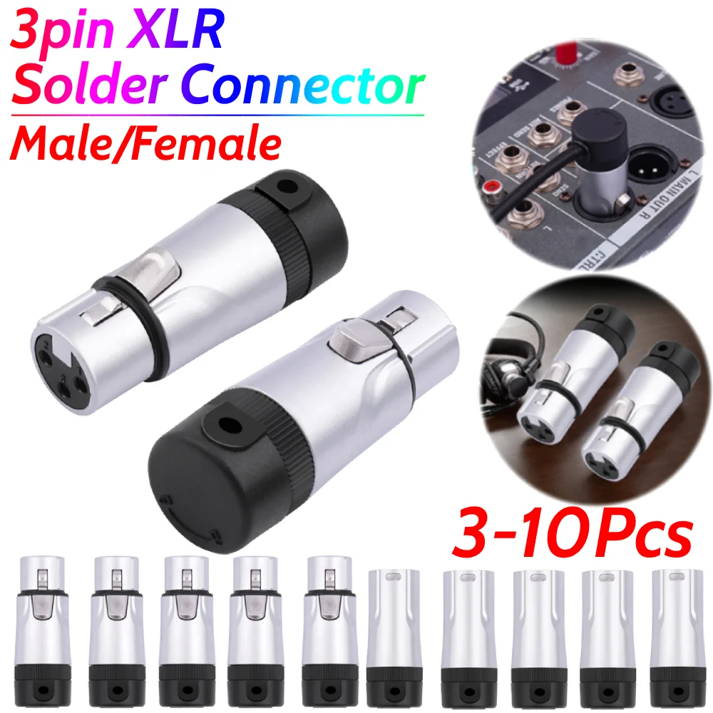 Male/Female Compact XLR Microphone Solder Adapter Adjustable 90° Right Angle 3Pin XLR Solder Connector Mic DMX Plug Jack Socket
Male/Female Compact XLR Microphone Solder Adapter Adjustable 90° Right Angle 3Pin XLR Solder Connector Mic DMX Plug Jack Socket