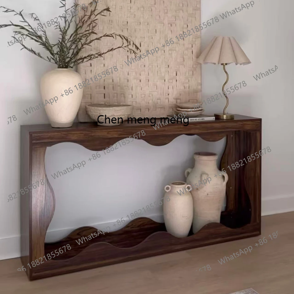 French retro solid wood entrance table living room entry modern simple wall long table
French retro solid wood entrance table living room entry modern simple wall long table