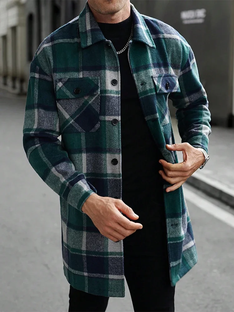 Men's Plaid New Jackets Outerwear Spring Fall Trendy Button-up Turn-down Collar Cardigan Tops Men Casual Long Sleeve Coats
Men's Plaid New Jackets Outerwear Spring Fall Trendy Button-up Turn-down Collar Cardigan Tops Men Casual Long Sleeve Coats