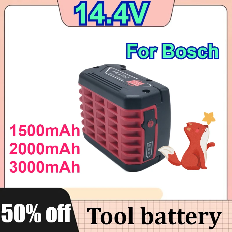 For Bosch Replacement 14.4V 1500mAh/2000mAh/3000mAh Li Ion Battery BAT607 BAT618 Power Drills Grinders and Tools Battery
For Bosch Replacement 14.4V 1500mAh/2000mAh/3000mAh Li Ion Battery BAT607 BAT618 Power Drills Grinders and Tools Battery
