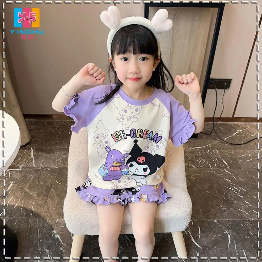 Sanrio Children's Pajamas Summer Thin Style Set Round Neck Kuromi Cartoon Cute Printing Comfort Fashion Girl Home Wear New Gif
Sanrio Children's Pajamas Summer Thin Style Set Round Neck Kuromi Cartoon Cute Printing Comfort Fashion Girl Home Wear New Gif