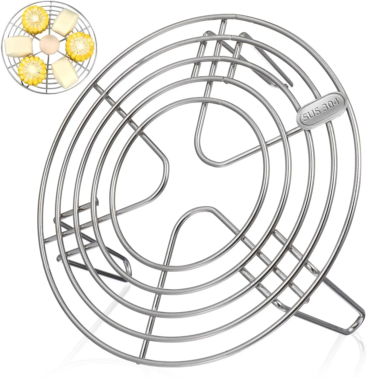 Steamer Rack Cooling Tray Stainless Steel Round Wire High-leg Design Compatible Air Fryer Kitchen Tool Steaming Baking Egg
Steamer Rack Cooling Tray Stainless Steel Round Wire High-leg Design Compatible Air Fryer Kitchen Tool Steaming Baking Egg