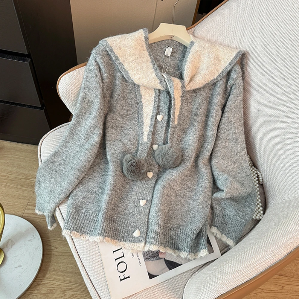 Shawl Design Knit Cardigan Cape Design Color Block Long Sleeve Top Sweet Style Single Row Button Sweater Coat Womens Clothing
Shawl Design Knit Cardigan Cape Design Color Block Long Sleeve Top Sweet Style Single Row Button Sweater Coat Womens Clothing