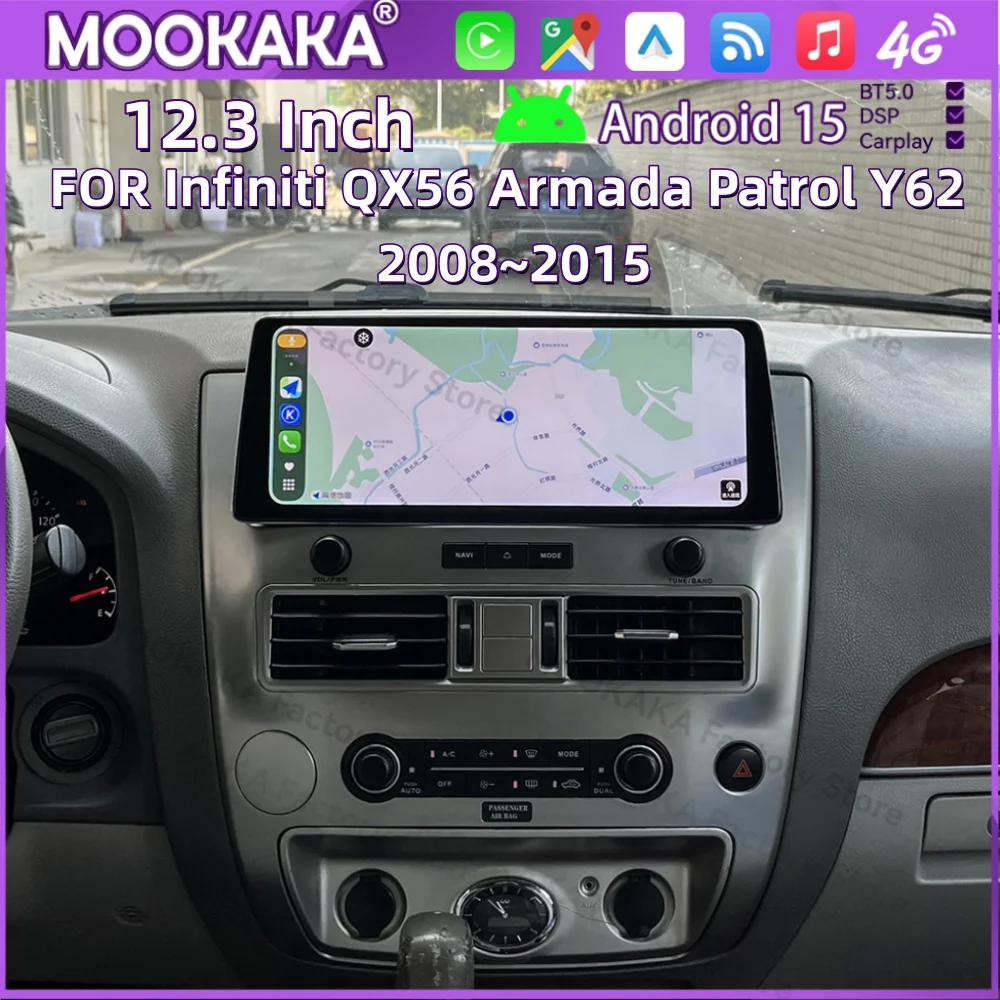 Android Auto Radio For Infiniti QX56 Armada Patrol Y62 2008~2015 GPS Multimedia Player Navigation Car Stereo Receiver Head Unit
Android Auto Radio For Infiniti QX56 Armada Patrol Y62 2008~2015 GPS Multimedia Player Navigation Car Stereo Receiver Head Unit