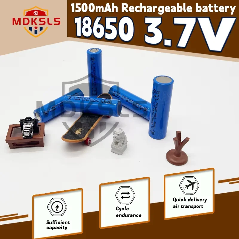 18650 Lithium Battery 3.7V 1500mAh Rechargeable Battery 10A Real Capacity for High Power Flashlight LED Light +4.2V1A Charger
18650 Lithium Battery 3.7V 1500mAh Rechargeable Battery 10A Real Capacity for High Power Flashlight LED Light +4.2V1A Charger
