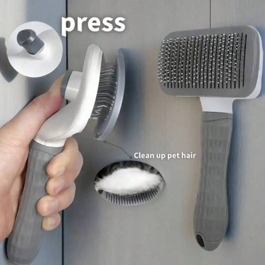 1pc Pet Hair Remover Brush, Self-Cleaning Slicker Brush For Dogs & Cats, Anti-Slip Stainless Steel Grooming Comb, Shedding & Kno
1pc Pet Hair Remover Brush, Self-Cleaning Slicker Brush For Dogs & Cats, Anti-Slip Stainless Steel Grooming Comb, Shedding & Kno