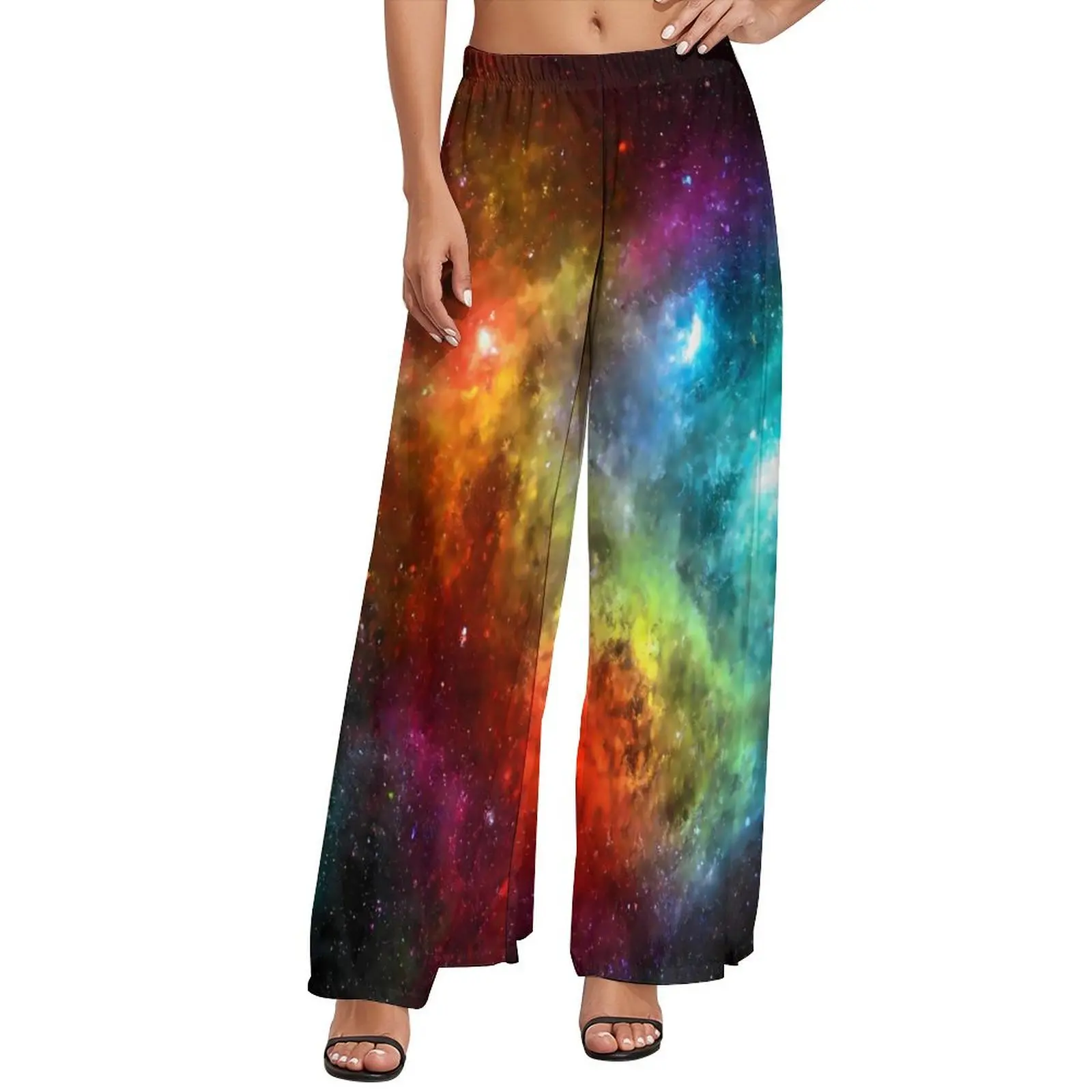 Colorful Galaxy Pants Womens Nebulous Print Beach Trousers High Waisted Classic Wide Leg Pants Gift Idea
Colorful Galaxy Pants Womens Nebulous Print Beach Trousers High Waisted Classic Wide Leg Pants Gift Idea