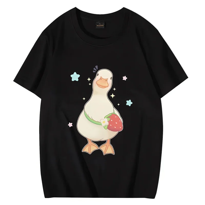 Duck with Strawberry Bag Men Women Graphics T shirt Summer Casual Short Sleeve Cotton Tee Funny Oversized Unisex shirts for men
Duck with Strawberry Bag Men Women Graphics T shirt Summer Casual Short Sleeve Cotton Tee Funny Oversized Unisex shirts for men