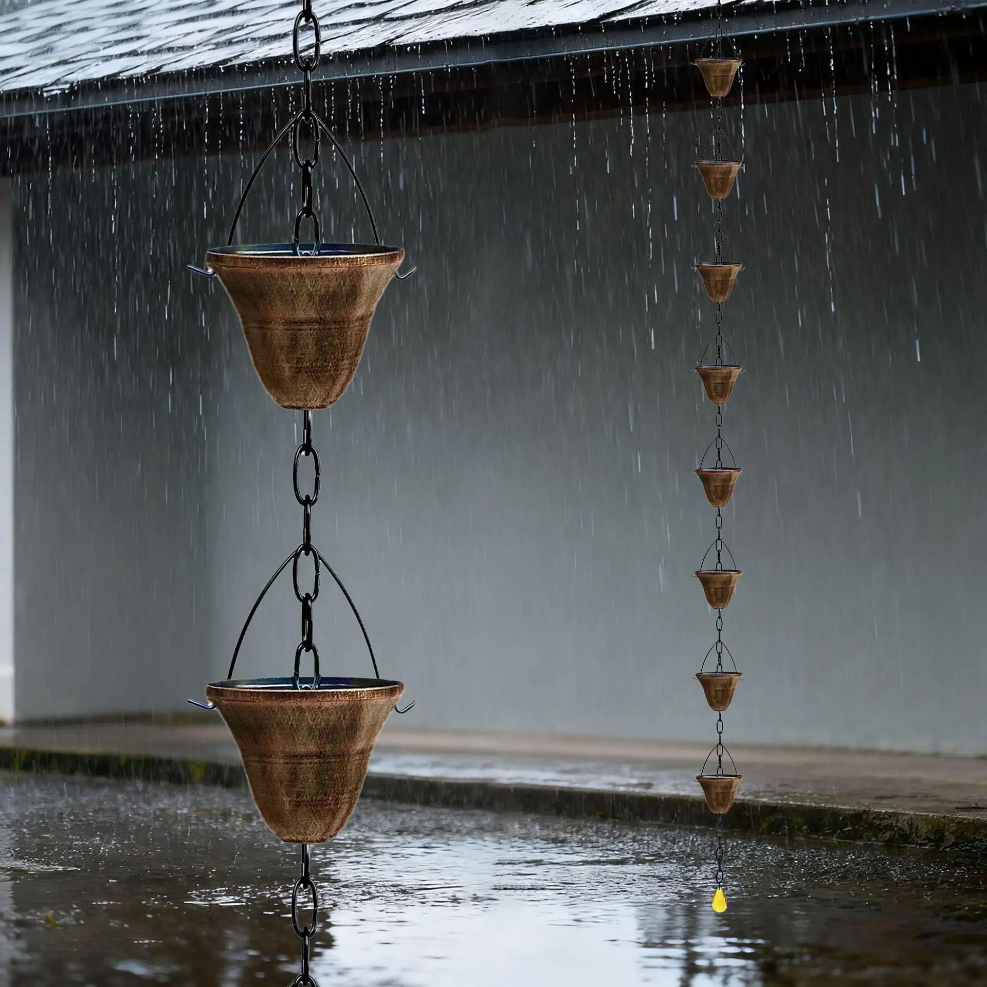Rain Chain 12 Cups Metal Decorative Heavy Duty Rainchains Gutter Rain Chain Chime for Rainwater Outdoor Outside Garden Yard
Rain Chain 12 Cups Metal Decorative Heavy Duty Rainchains Gutter Rain Chain Chime for Rainwater Outdoor Outside Garden Yard