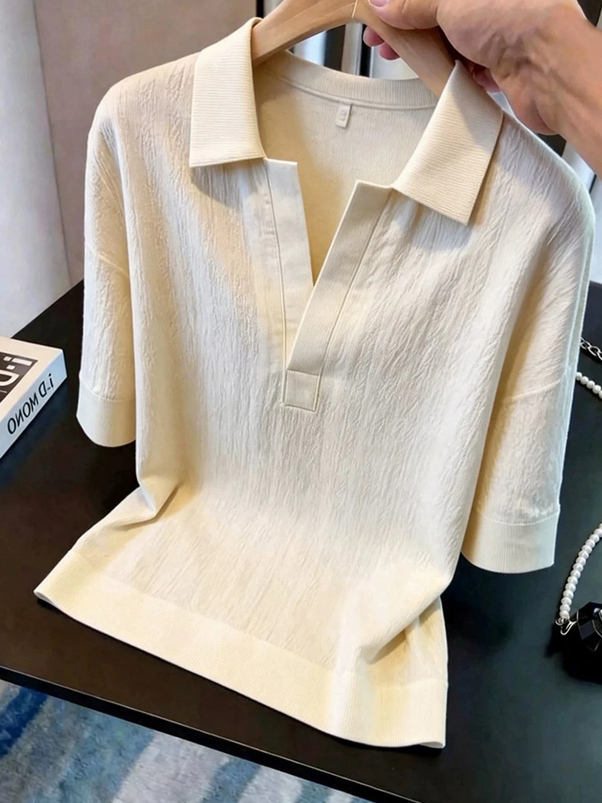 Casual Fashionable Apricot Short Sleeve Shirt Women's Summer New Style Pure Color Collar Versatile Slimming Top for Women
Casual Fashionable Apricot Short Sleeve Shirt Women's Summer New Style Pure Color Collar Versatile Slimming Top for Women