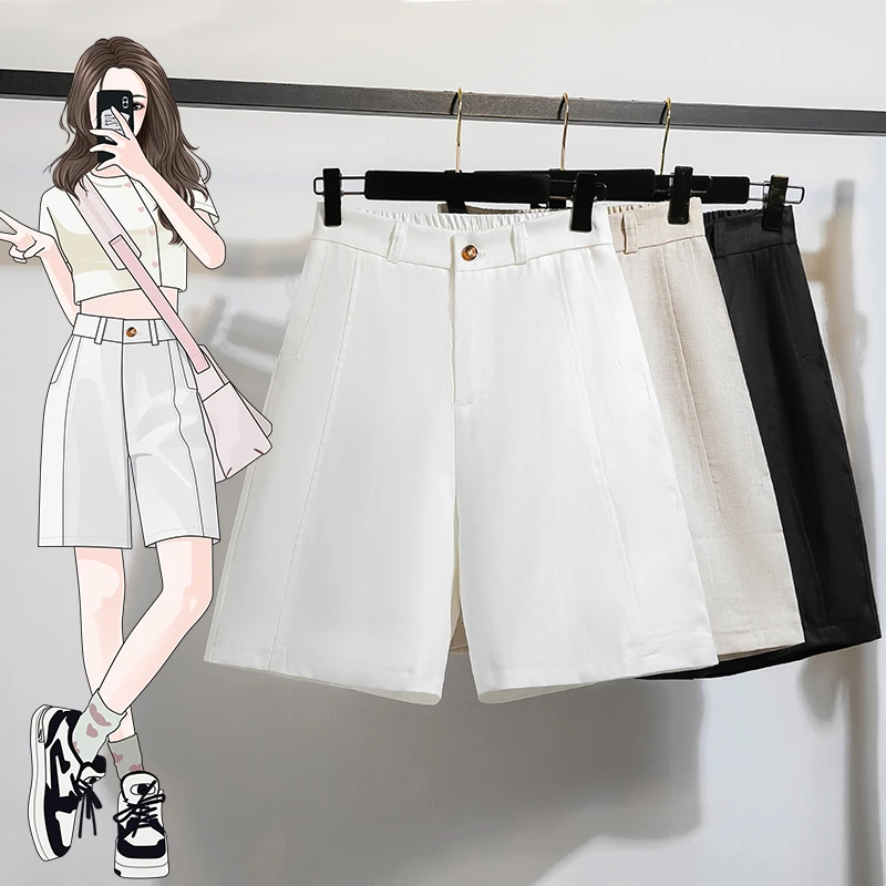 Casual Cotton Linen Wide Leg Pants Women's plus Size Summer New Style High Waist Artistic Commute Style Five-Point Pants
Casual Cotton Linen Wide Leg Pants Women's plus Size Summer New Style High Waist Artistic Commute Style Five-Point Pants