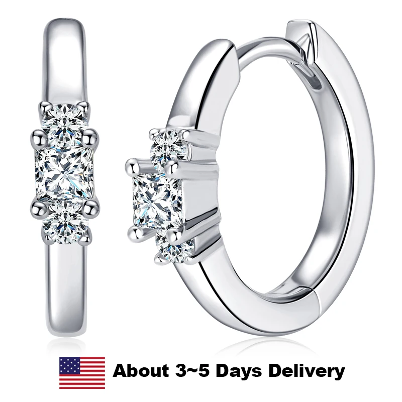 Princess Cut Moissanite Hoop Earrings Ladies Original Certified 925 Sterling Silver Huggie Earrings Plated 18k White Jewelry
Princess Cut Moissanite Hoop Earrings Ladies Original Certified 925 Sterling Silver Huggie Earrings Plated 18k White Jewelry