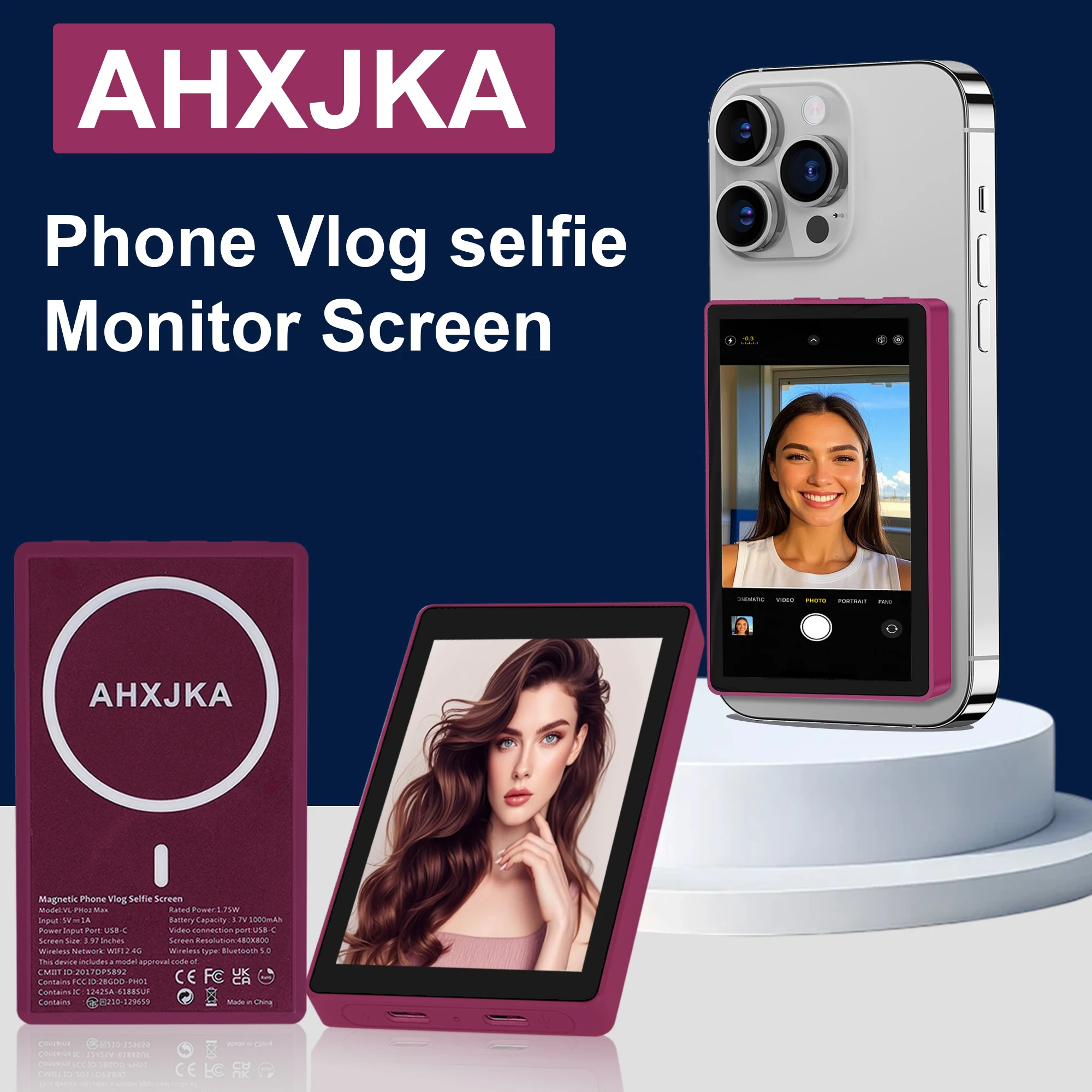 AHXJKA Vlog Selfie Monitor Screen Support Smartphone Wireless Magnetic For Smartphone Live Stream Video Recording Bluetooth
AHXJKA Vlog Selfie Monitor Screen Support Smartphone Wireless Magnetic For Smartphone Live Stream Video Recording Bluetooth