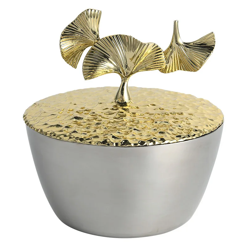 Modern light luxury stainless steel candy jar ginkgo biloba soft decoration creative ornament desktop kitchen
Modern light luxury stainless steel candy jar ginkgo biloba soft decoration creative ornament desktop kitchen