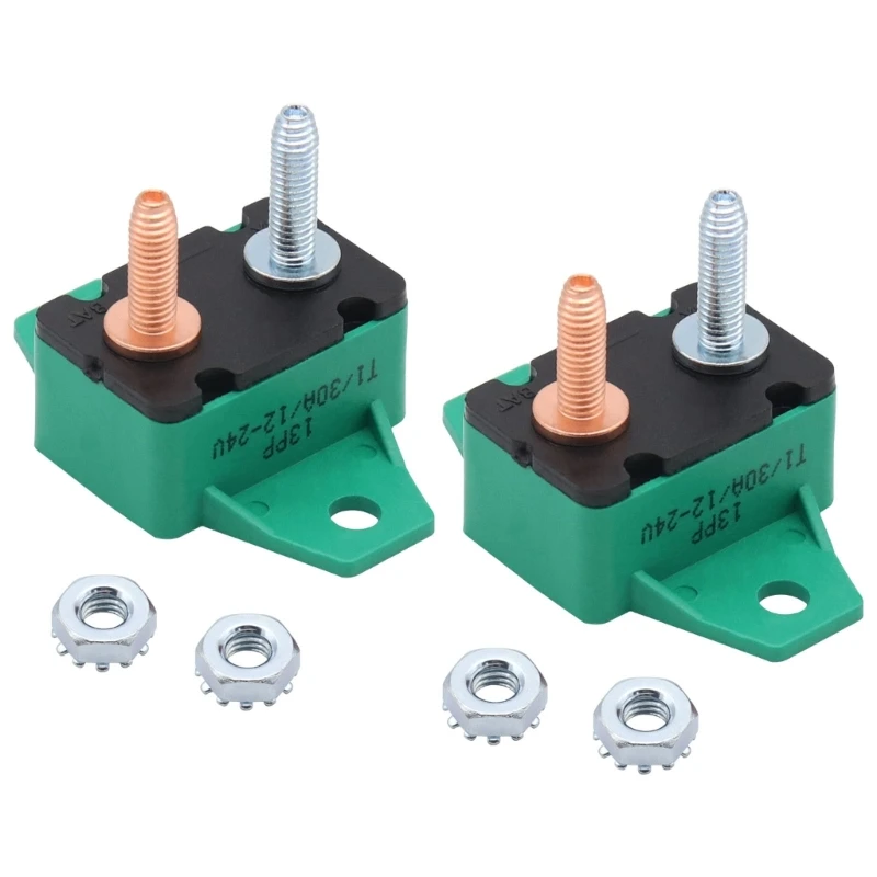 2 30A Circuit Breakers With Red Protective Sleeves Automatic Reset Function Fixed Wing Mounting Brackets Plastic Housing
2 30A Circuit Breakers With Red Protective Sleeves Automatic Reset Function Fixed Wing Mounting Brackets Plastic Housing
