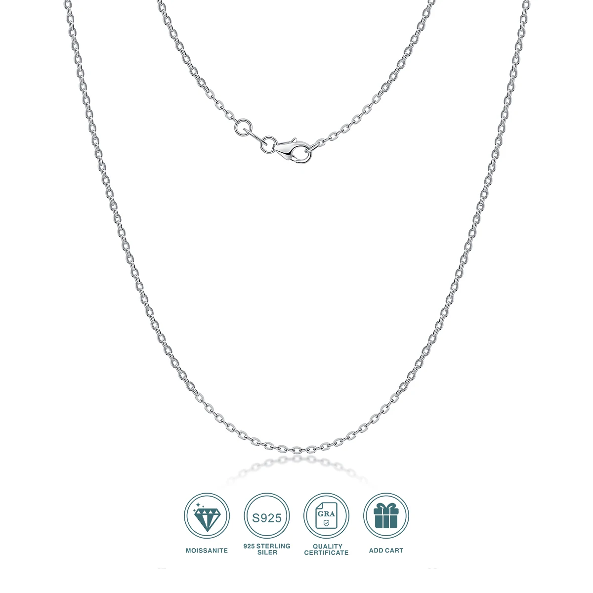 JIUZUAN 1pc Sterling Silver Necklace Chain, 925 Silver, Classic Simple Design, Durable and Hypoallergenic, Perfect for Daily Wea
JIUZUAN 1pc Sterling Silver Necklace Chain, 925 Silver, Classic Simple Design, Durable and Hypoallergenic, Perfect for Daily Wea